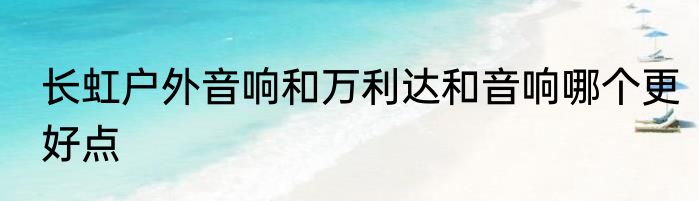 长虹户外音响和万利达和音响哪个更好点