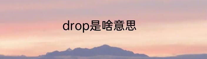 drop是啥意思