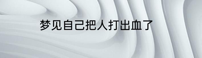梦见自己把人打出血了