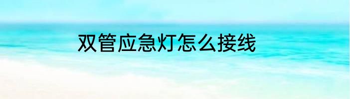双管应急灯怎么接线