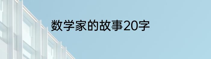 数学家的故事20字