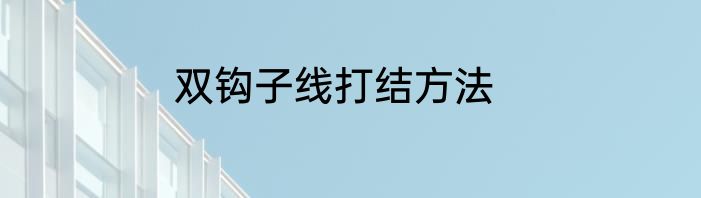 双钩子线打结方法