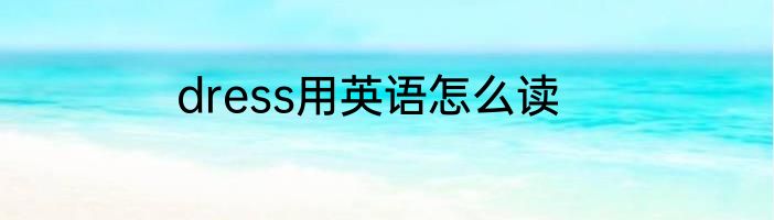 dress用英语怎么读