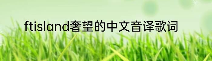 ftisland奢望的中文音译歌词