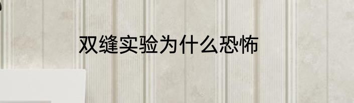 双缝实验为什么恐怖