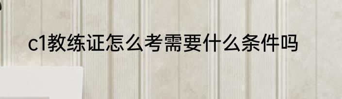c1教练证怎么考需要什么条件吗