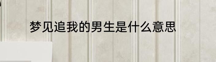 梦见追我的男生是什么意思