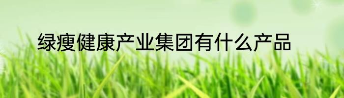 绿瘦健康产业集团有什么产品