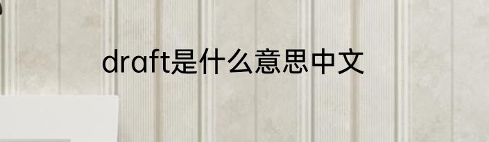 draft是什么意思中文