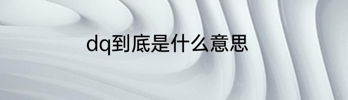 dq到底是什么意思