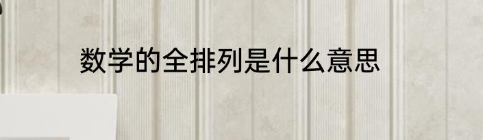 数学的全排列是什么意思