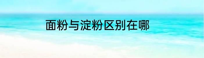 面粉与淀粉区别在哪