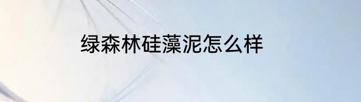 绿森林硅藻泥怎么样