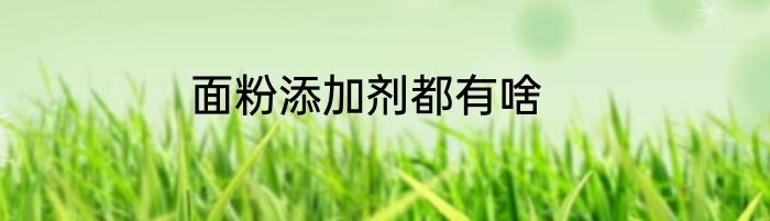 面粉添加剂都有啥
