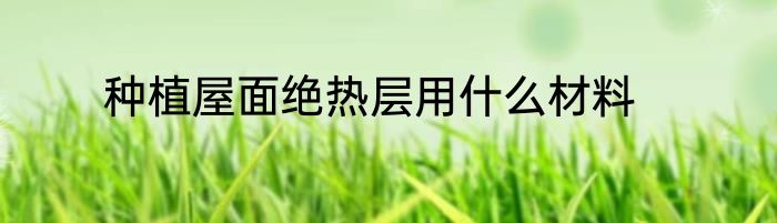 种植屋面绝热层用什么材料