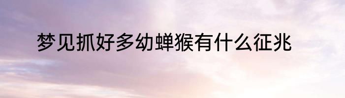 梦见抓好多幼蝉猴有什么征兆