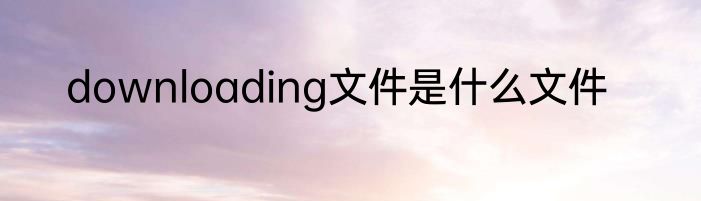 downloading文件是什么文件