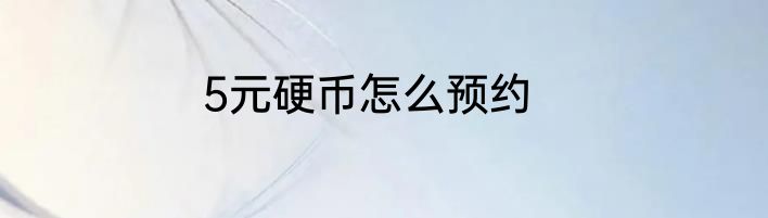 5元硬币怎么预约