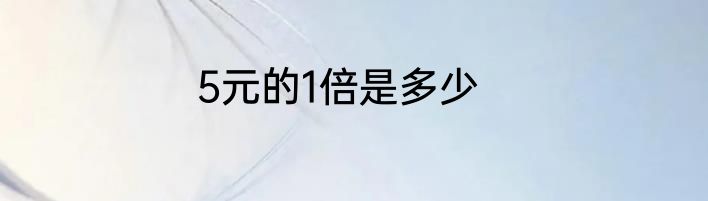 5元的1倍是多少
