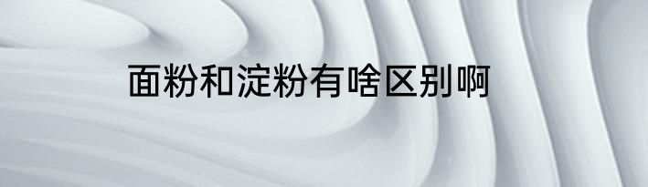 面粉和淀粉有啥区别啊