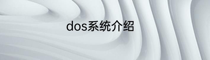 dos系统介绍