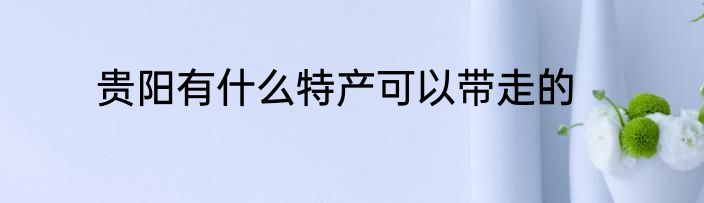 贵阳有什么特产可以带走的