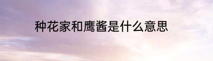 种花家和鹰酱是什么意思