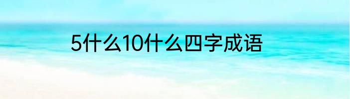 5什么10什么四字成语
