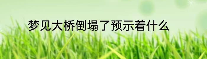 梦见大桥倒塌了预示着什么