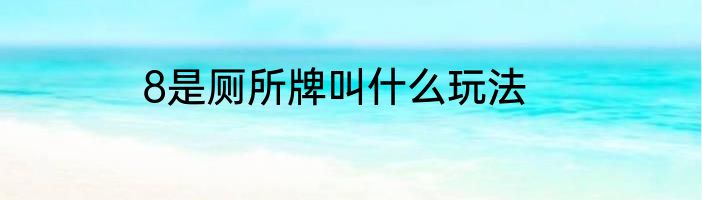8是厕所牌叫什么玩法