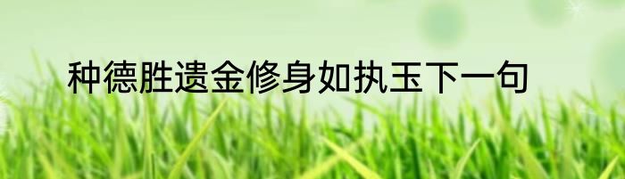种德胜遗金修身如执玉下一句