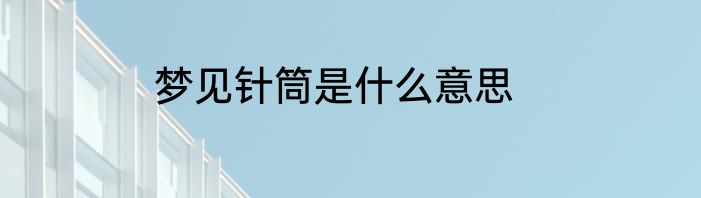 梦见针筒是什么意思