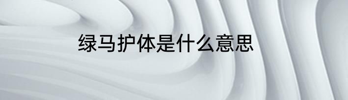 绿马护体是什么意思