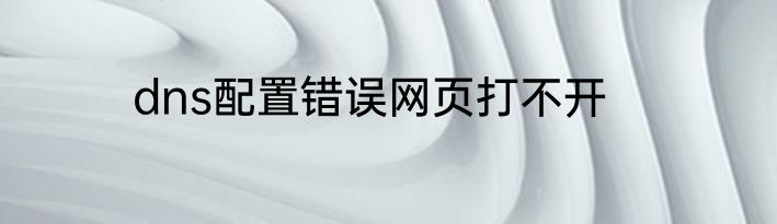 dns配置错误网页打不开