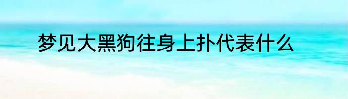 梦见大黑狗往身上扑代表什么