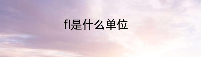 fl是什么单位