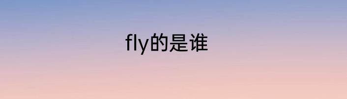 fly的是谁