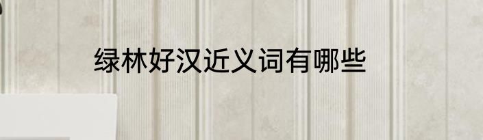 绿林好汉近义词有哪些