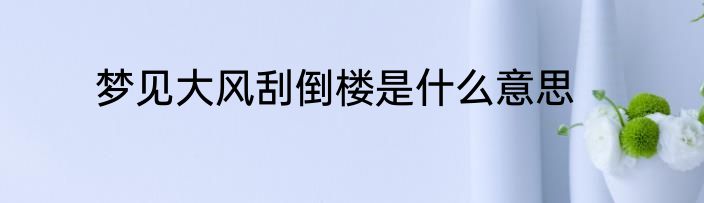 梦见大风刮倒楼是什么意思