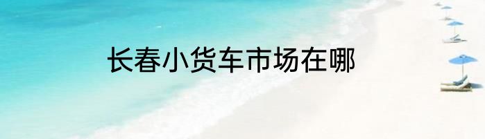 长春小货车市场在哪