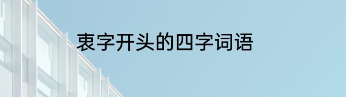 衷字开头的四字词语