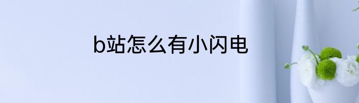 b站怎么有小闪电