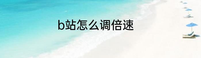 b站怎么调倍速