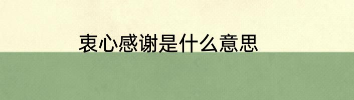 衷心感谢是什么意思