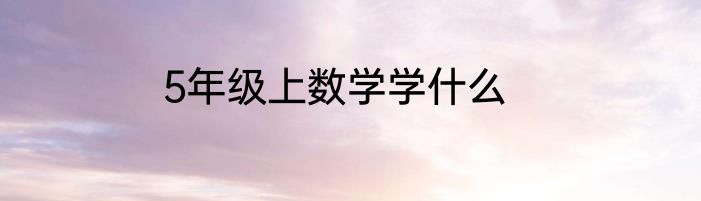 5年级上数学学什么
