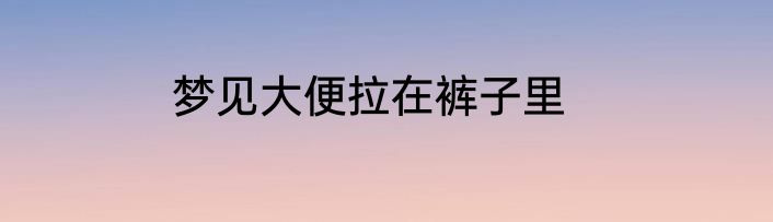 梦见大便拉在裤子里