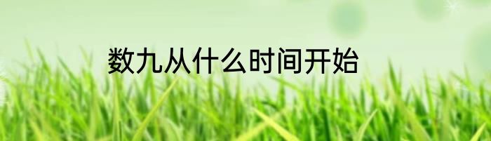 数九从什么时间开始