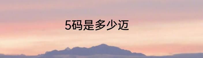 5码是多少迈