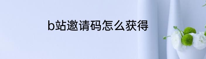 b站邀请码怎么获得