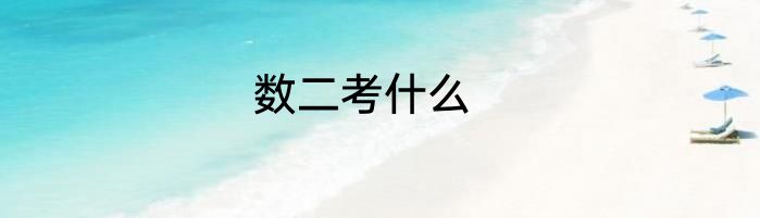 数二考什么